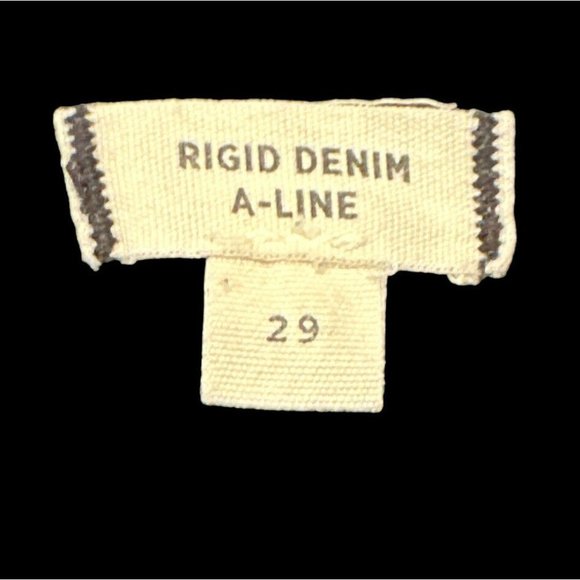 Madewell Denim Mini Skirt Size 29 Faded Black Rigid A-Line Distressed Frayed - Picture 4 of 4